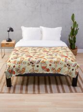 Earth Toned Watercolor Butterflies Throw Blanket