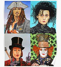 Johnny Depp collage Poster