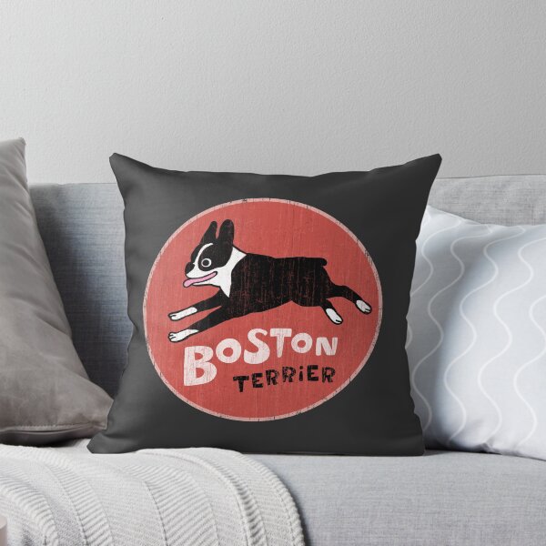 Aperçu de l'œuvre Boston Terrier sautant | Chien au style rétro cool créée et vendue par Jenn Inashvili.