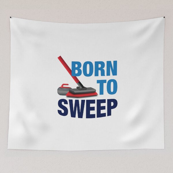 Item preview, 'Born To Sweep' (White) designed and sold by The Button Gal.