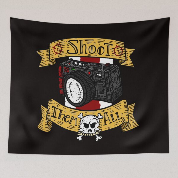 Item preview, shoot them all, photo camera. photographer art. designed and sold by JJadx.