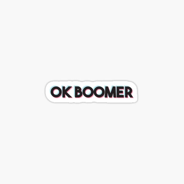 Ok Boomer Black Logo Sticker