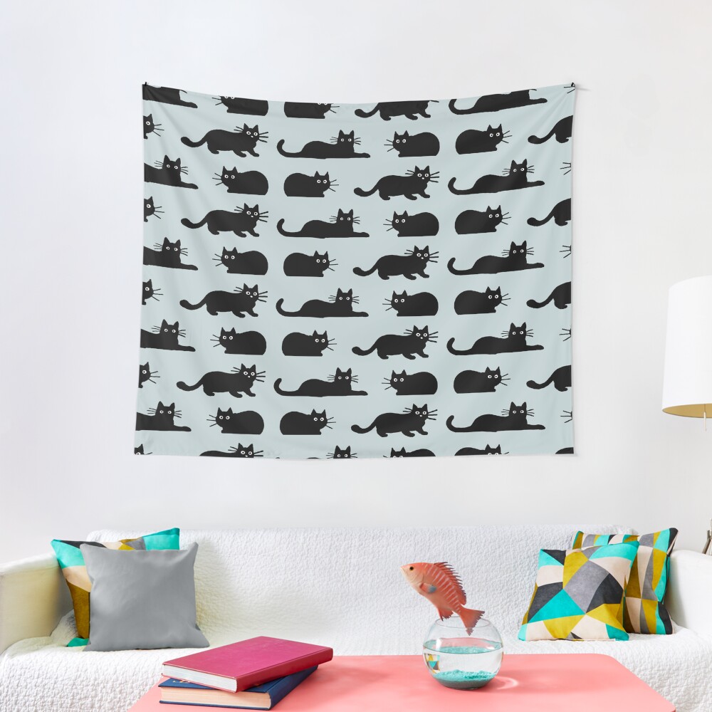 "Black Cat" Tapestry for Sale by ShortCoffee Redbubble