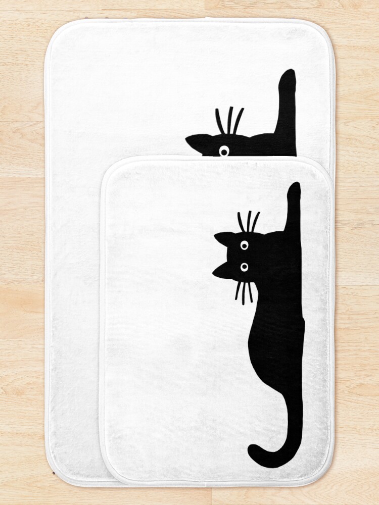 Black Cat Bath Mat for Sale by Jenn Inashvili