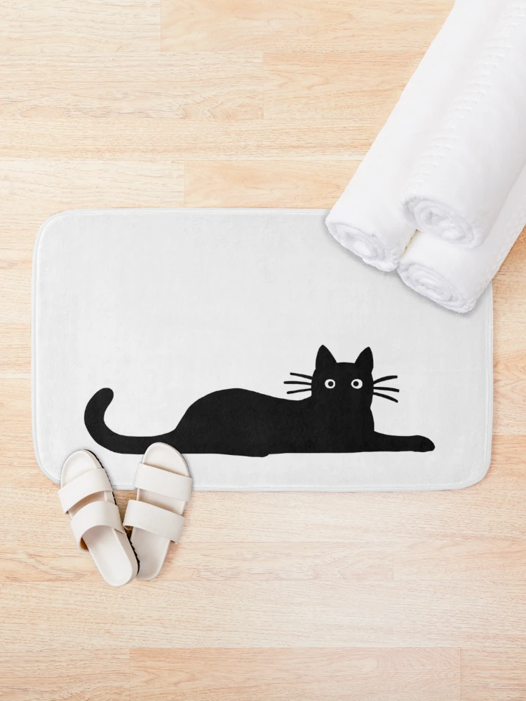 sneaky cat Bath Mat for Sale by lauragraves