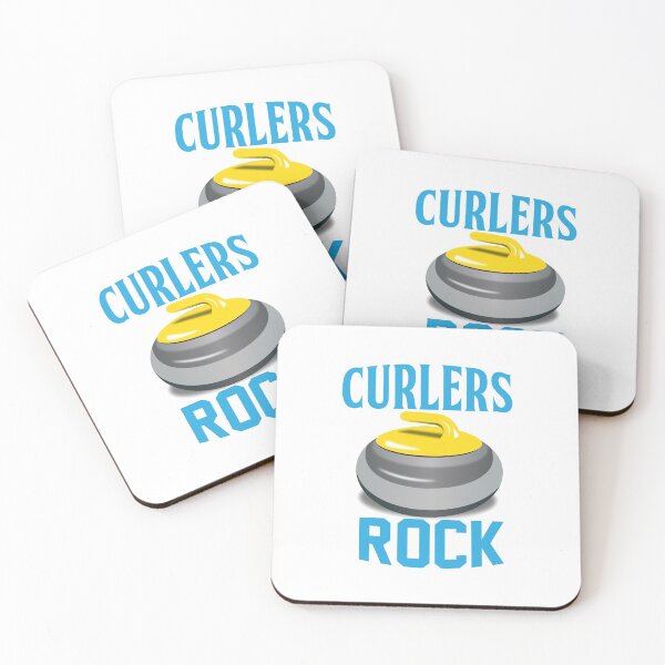 Item preview, 'Curlers Rock' (White) designed and sold by The Button Gal.