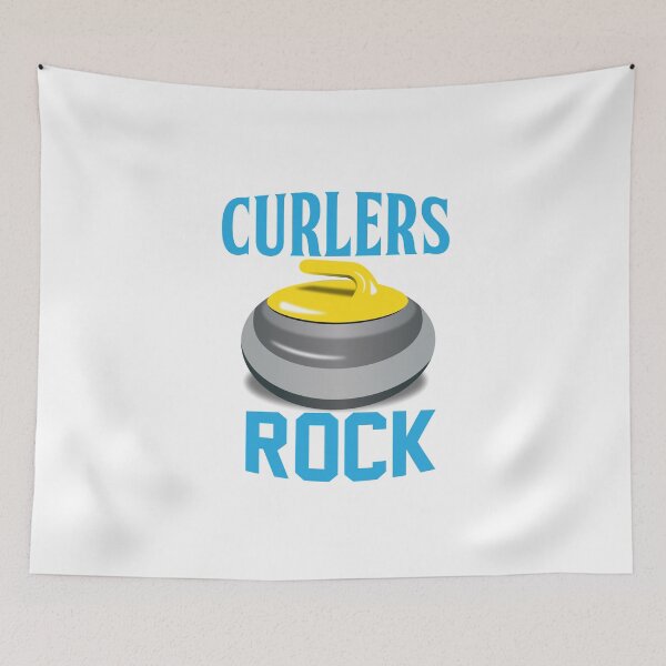 Item preview, 'Curlers Rock' (White) designed and sold by The Button Gal.
