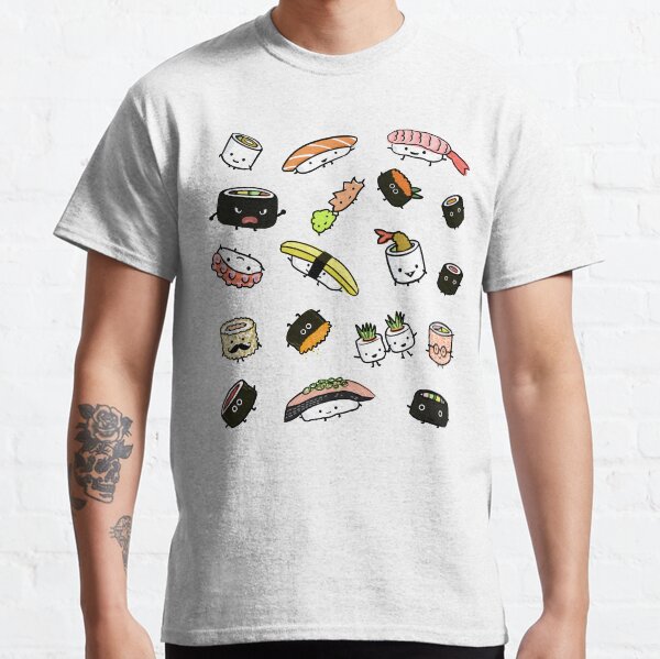 Cute Sushi Characters Pattern Classic T-Shirt