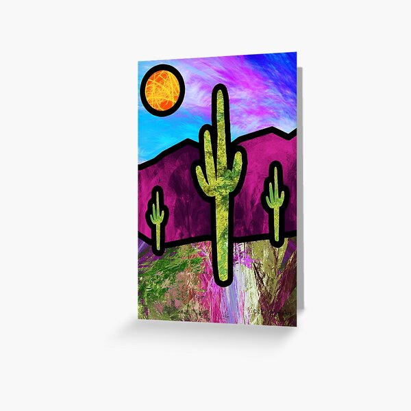 Desert Stained Glass Greeting Card
