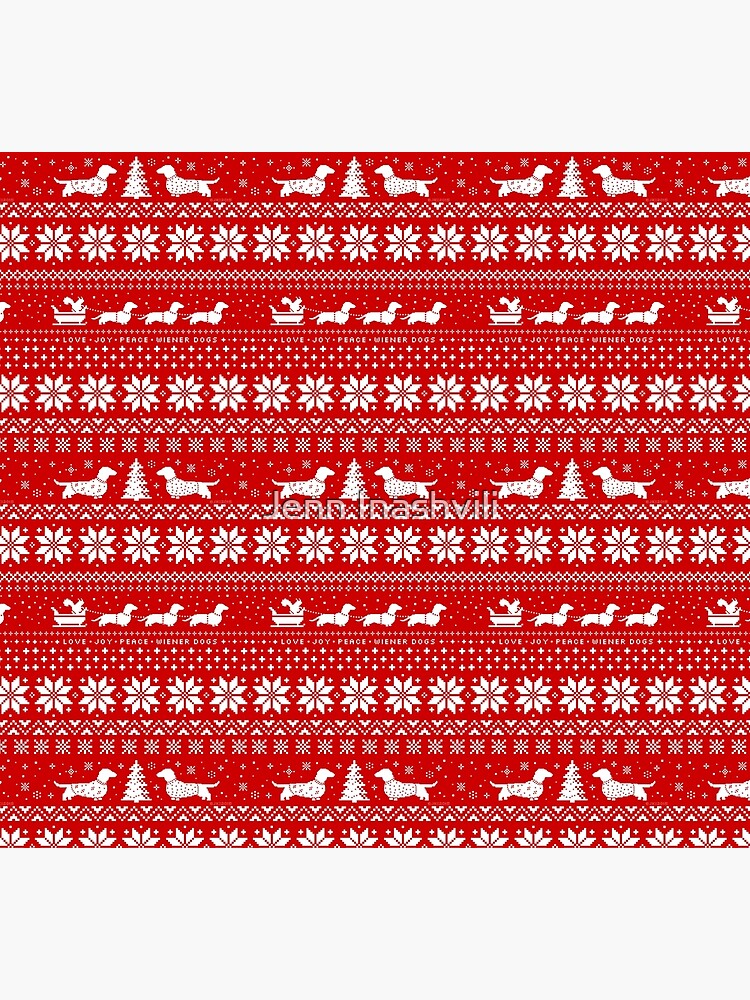 Thumbnail 5 of 5, Socks, Dachshunds Christmas Sweater Pattern designed and sold by ShortCoffee.