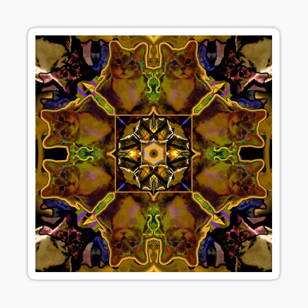 Trippy Psychedelic Cats Two Sticker