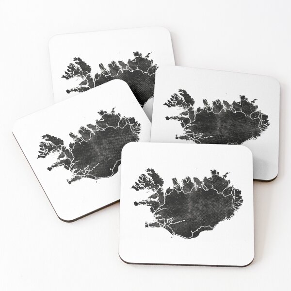 Item preview, BLACK ICELAND MAP 2 by Monika Strigel designed and sold by SunlightStudios.