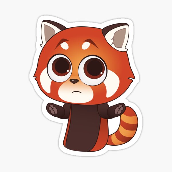 Shrugging Red Panda Sticker
