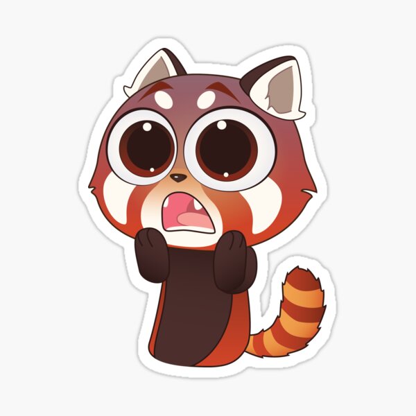 Scared Red Panda Sticker