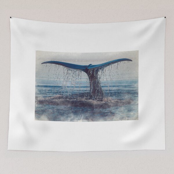 Item preview, Faux Watercolor Whale painting designed and sold by HeyI'm_ Pups.