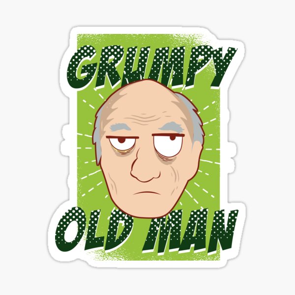 Grumpy Old Man Cartoon Stickers | Redbubble