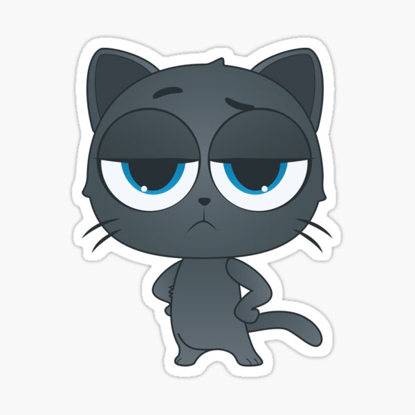 Meh Grey Kitten Sticker