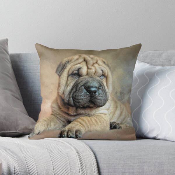 Shar Pei Puppy Throw Pillow