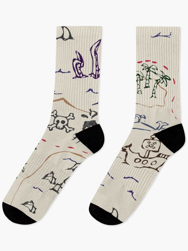 Thumbnail 1 of 5, Socks, Treasure map designed and sold by grouthout.
