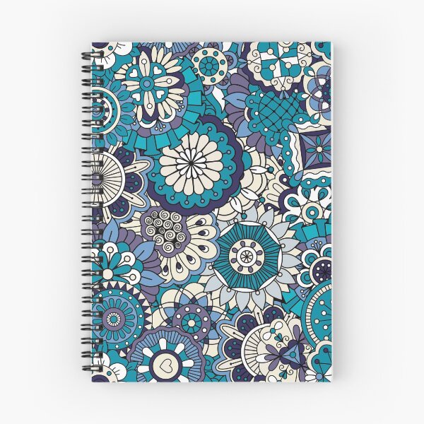 Item preview, Blue floral doodle ornamental pattern designed and sold by TastefulDesigns.