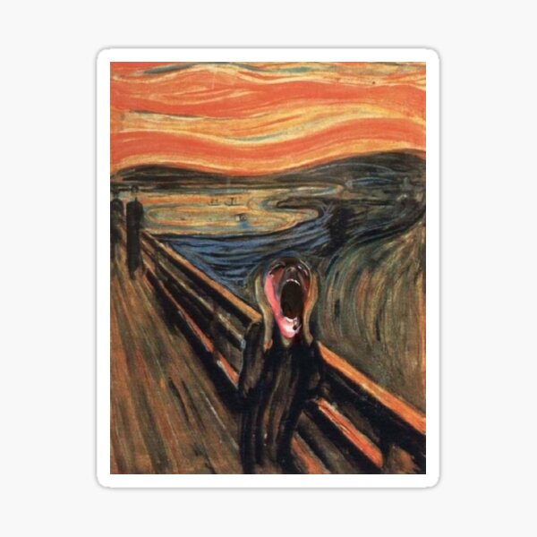 pink scream Sticker