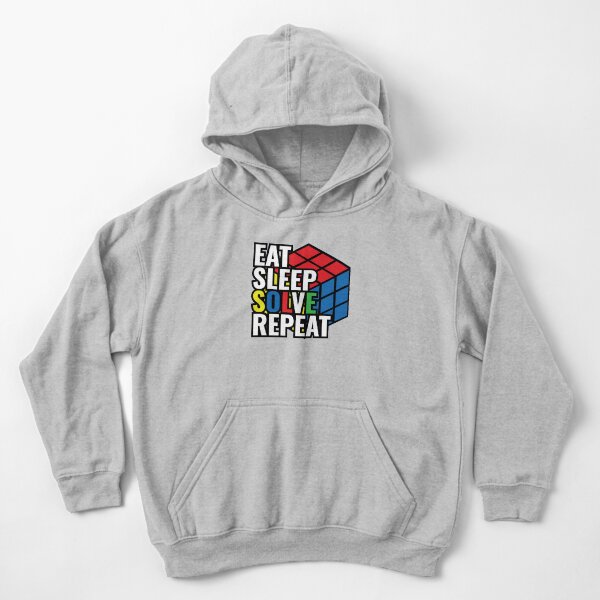 Eat Sleep Solve Repeat Rubik Cube Kids Pullover Hoodie
