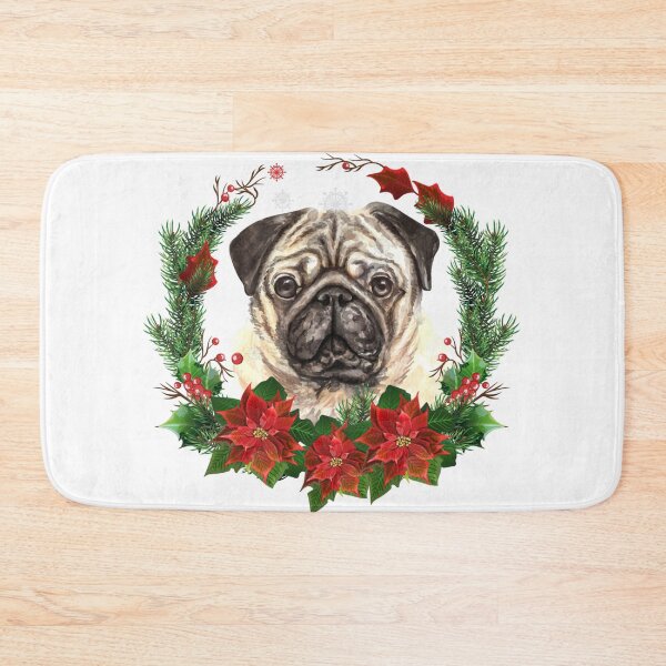 Item preview, Pug in a Christmas Wreath Christmas Gift for Pug Owner/Lover designed and sold by YuliyaR.