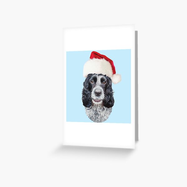 Christmas Blue Roan, Cocker Spaniel Greeting Card