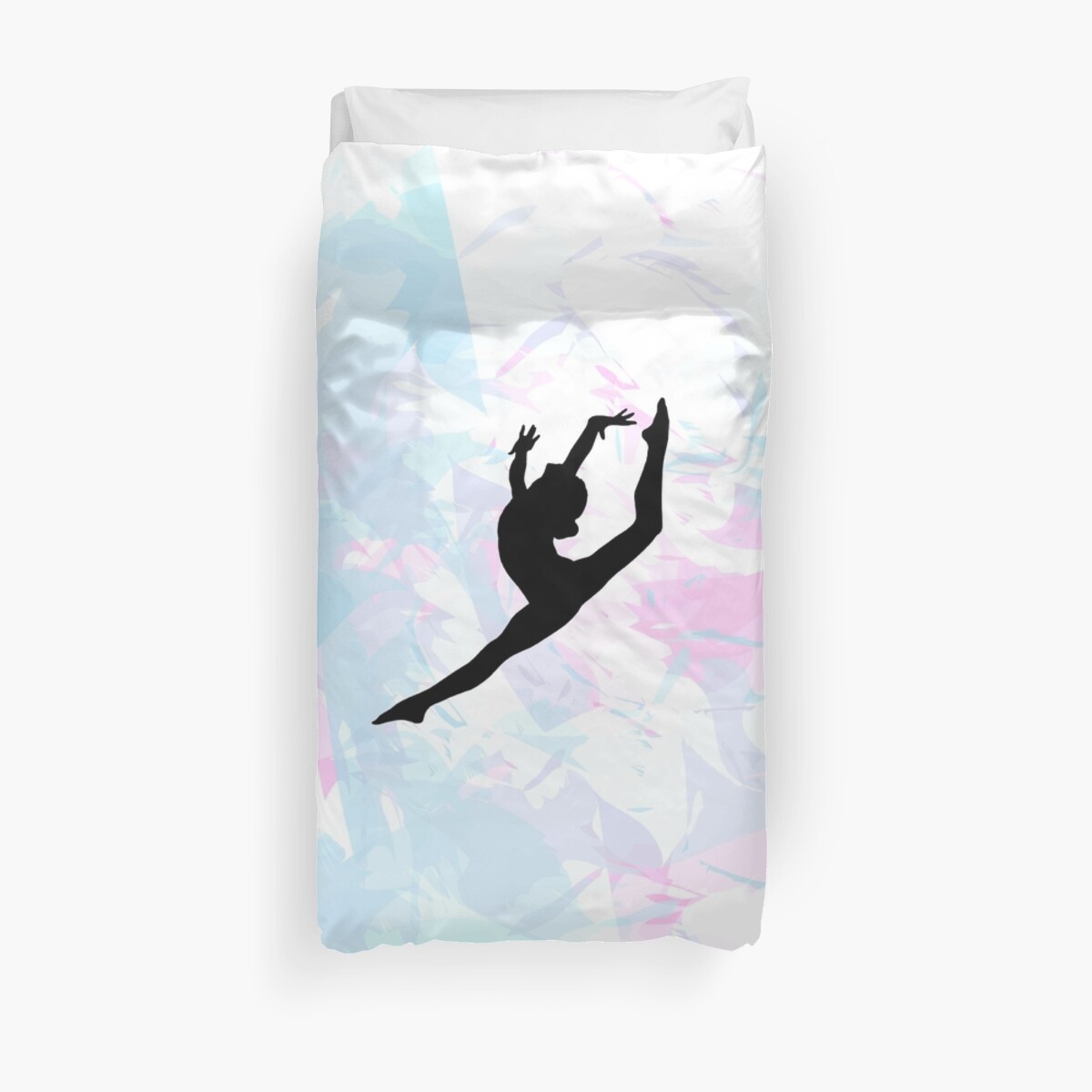 "Water Colour Gymnastics Silhouette " Duvet Cover by Flexiblepeople