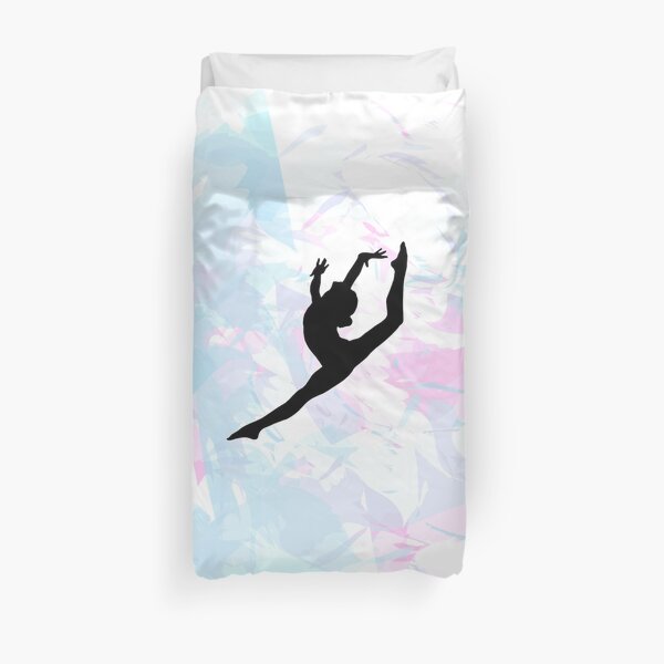 Silhouette de gymnastique de couleur de l'eau Housse de couette