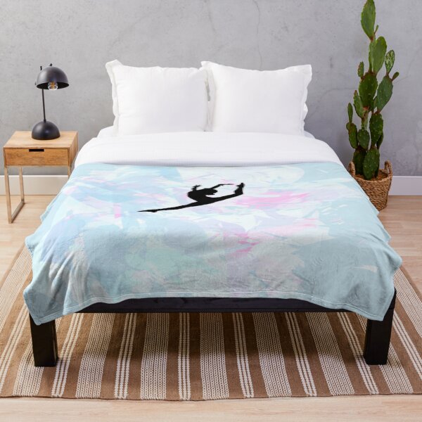 Water Colour Gymnastics Silhouette Throw Blanket