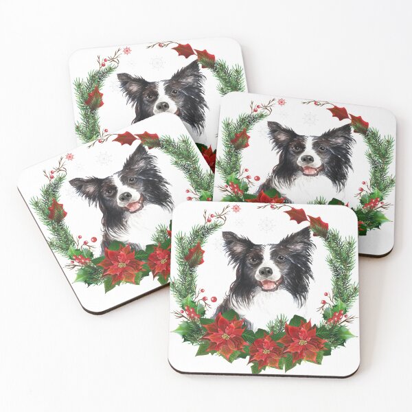 Item preview, Border Collie in a Christmas Wreath Christmas Gift for Border Collie Owner/Lover designed and sold by YuliyaR.