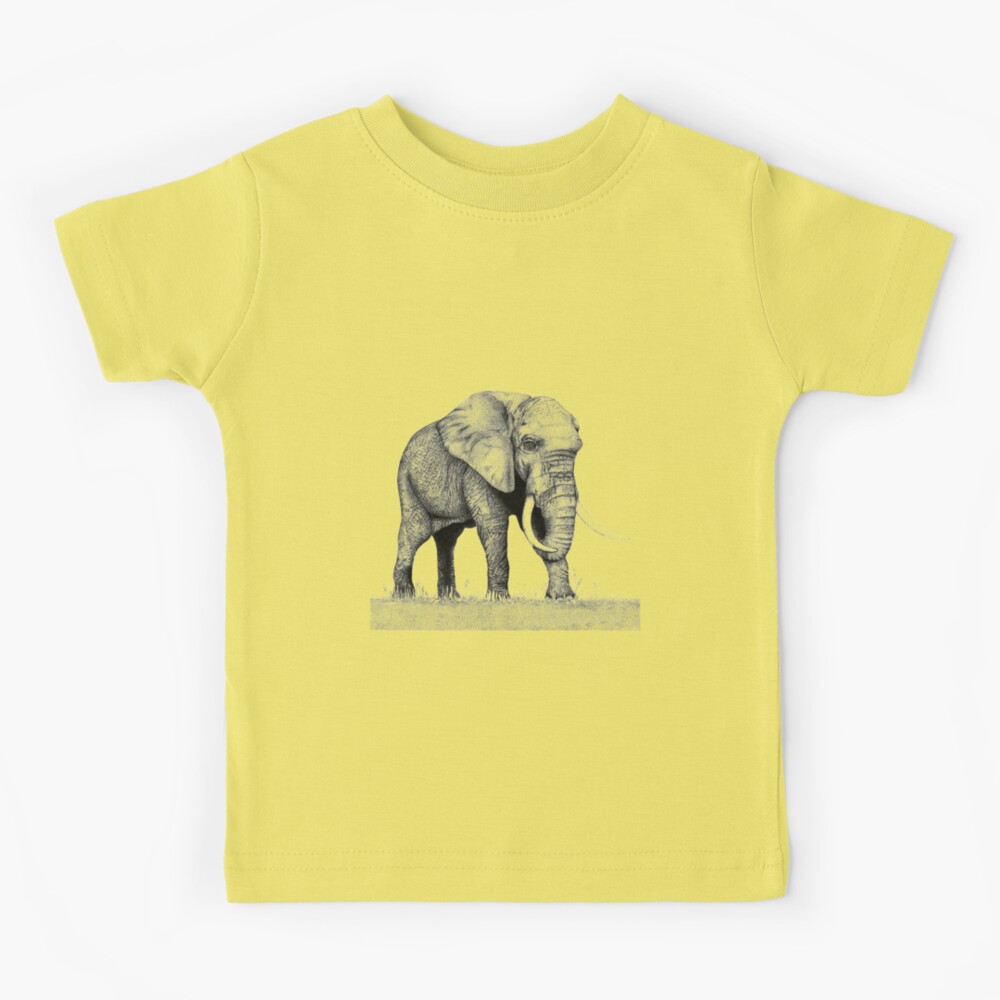 Elephant Ink Pen Stippling Drawing  Kids T-Shirt for Sale by WhileIWonder