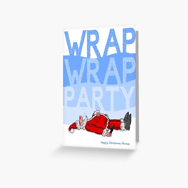 Wrap Wrap Party Santa Greeting Card