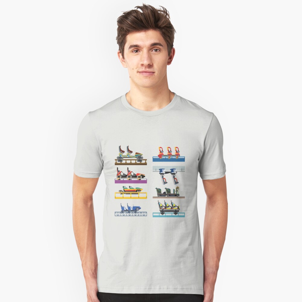 Busch Gardens Williamsburg Coaster Car Design Slim Fit T-Shirt