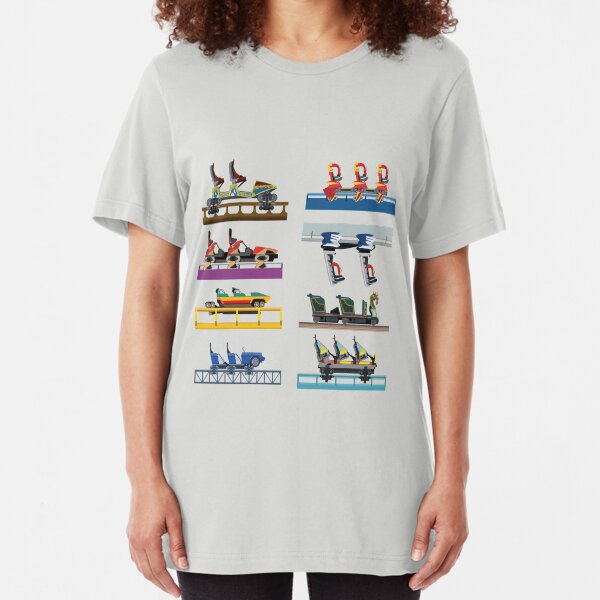 Busch Gardens Williamsburg Coaster Car Design Slim Fit T-Shirt