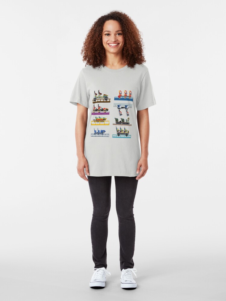 Alternate view of Busch Gardens Williamsburg Coaster Car Design Slim Fit T-Shirt