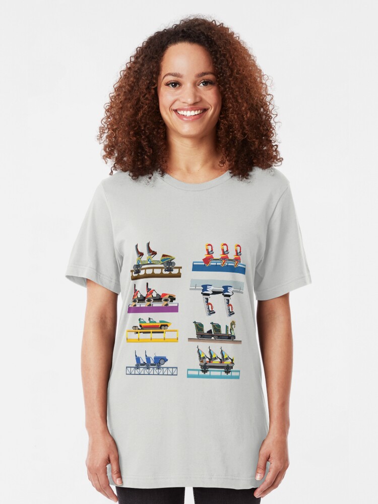 Alternate view of Busch Gardens Williamsburg Coaster Car Design Slim Fit T-Shirt