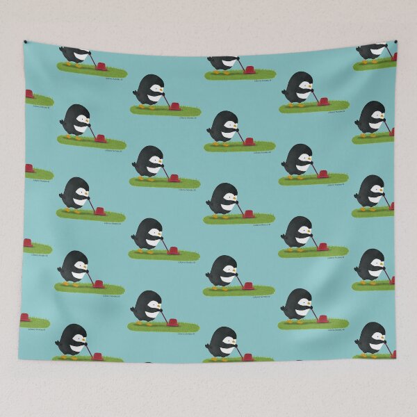 Item preview, Penguin cutting grass designed and sold by thepenguinsfamily.