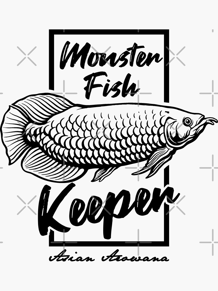 Monster Fish Keeper Asian Arowana Tropical Fish Sticker for Sale