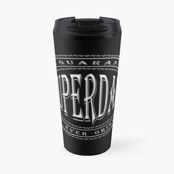 100% Superdad (white badge on black) Travel Mug