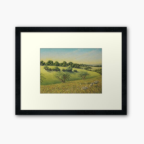 Early Evening Sun, Epsom Downs, Surrey Framed Art Print