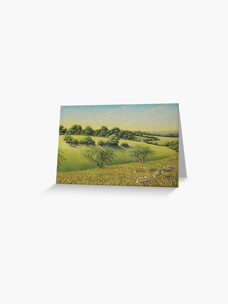 Early Evening Sun Epsom Downs Surrey Greeting Card By Fificross Redbubble