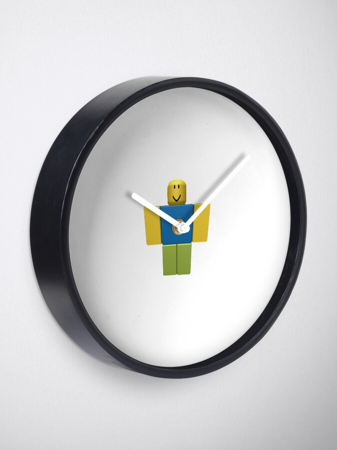 Roblox Noob Clock By Ilovenicolas Redbubble - roblox noob t poze wall clock by avemathrone