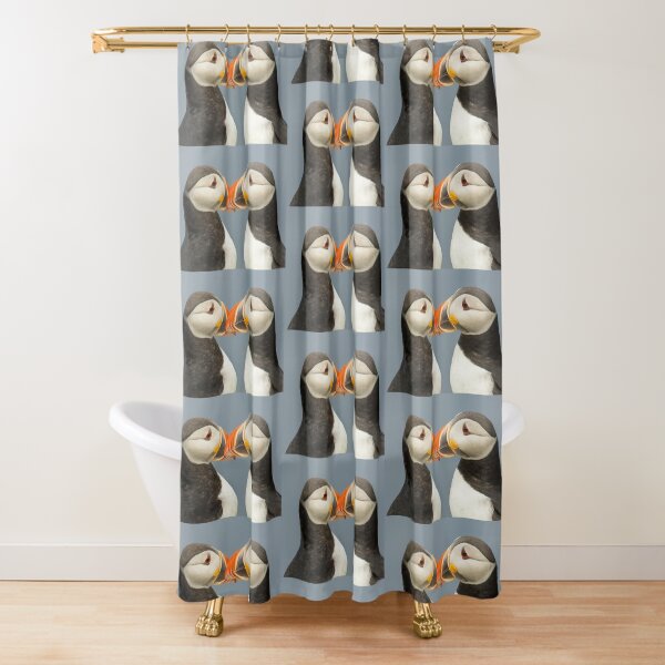 Pair of Atlantic Puffins Shower Curtain