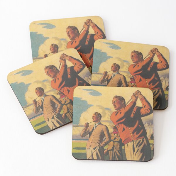 Item preview, St. Andrews Golf, Men Golfers, Vintage Golf Poster designed and sold by vintagevivian.