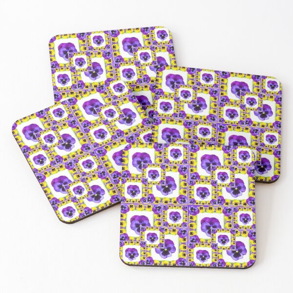 Item preview, PURPLE PANSIES, YELLOW PANSIES GARDEN PATTERN ART, designed and sold by sharlesart.