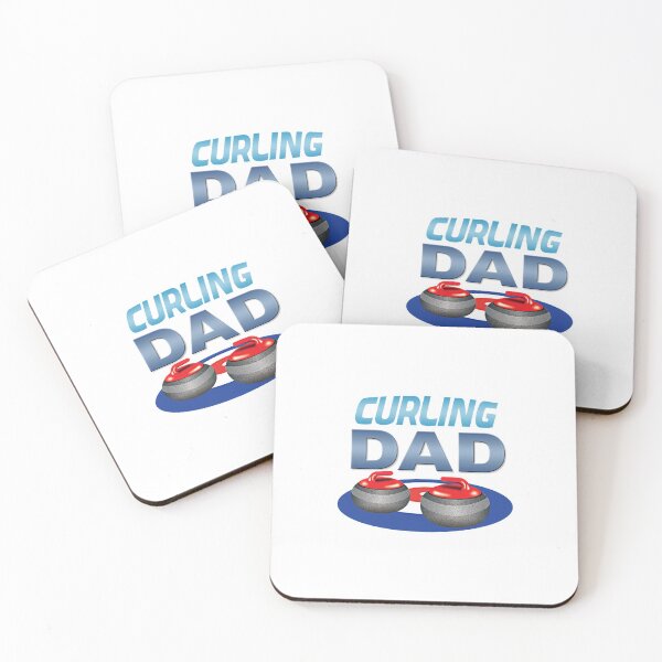 Item preview, 'Curling Dad' (White) designed and sold by The Button Gal.