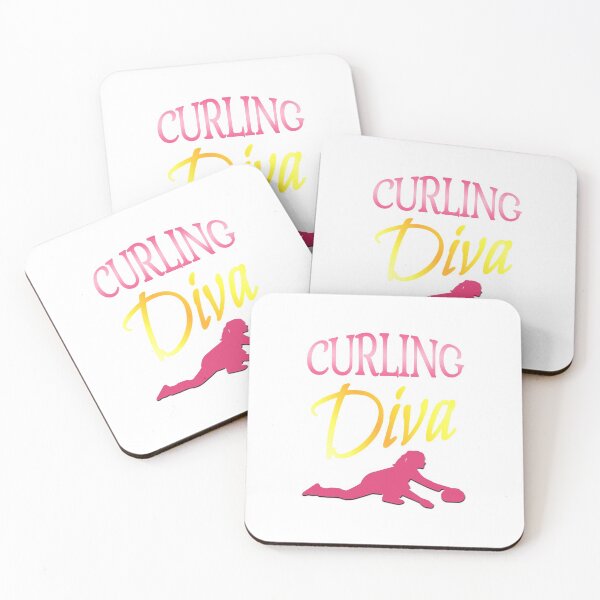 Item preview, 'Curling Diva' (White) designed and sold by The Button Gal.