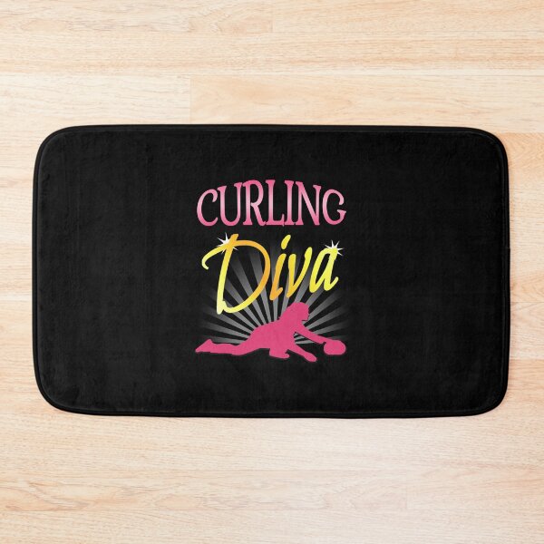 Item preview, 'Curling Diva' (Black) designed and sold by The Button Gal.
